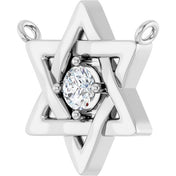 Platinum 1/10 CTW Lab-Grown Diamond Star of David Necklace Center