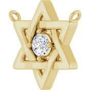 14K Yellow 1/10 CTW Lab-Grown Diamond Star of David Necklace Center