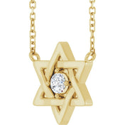 14K Yellow 1/10 CT Natural Diamond 16" Necklace