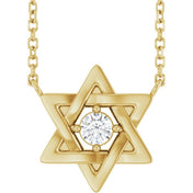 14K Yellow 1/10 CT Lab-Grown Diamond 16" Necklace