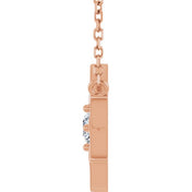 14K Rose 1/10 CT Natural Diamond 16" Necklace