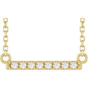 14K Yellow .06 CTW Natural Diamond Bar 16" Necklace