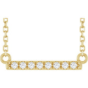 14K Yellow .06 CTW Natural Diamond Bar 16" Necklace