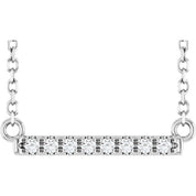 Sterling Silver .06 CTW Lab-Grown Diamond Bar 16" Necklace