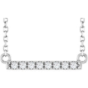 Platinum .06 CTW Lab-Grown Diamond Bar 16" Necklace