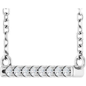 Sterling Silver .06 CTW Lab-Grown Diamond Bar 18" Necklace