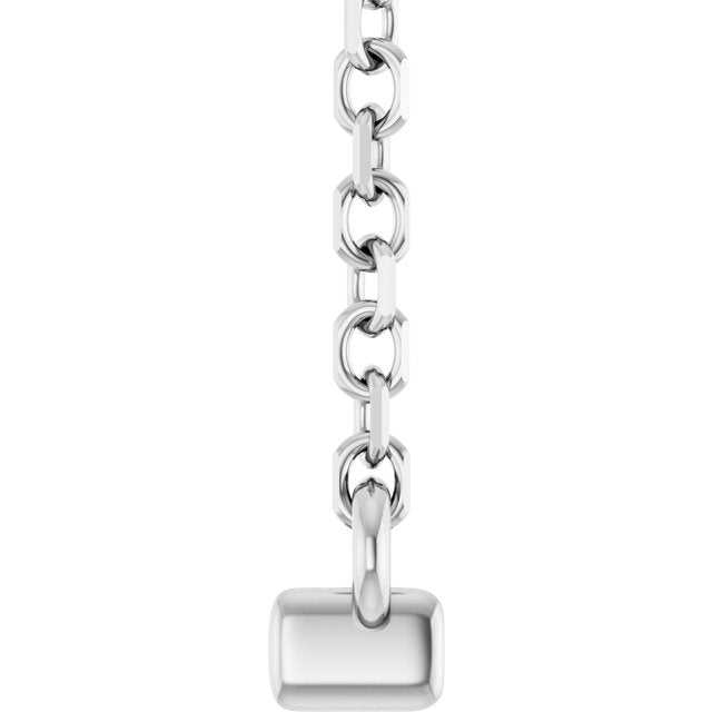 Sterling Silver .06 CTW Lab-Grown Diamond Bar 18" Necklace
