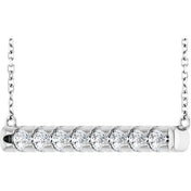 14K White 3/4 CTW Lab-Grown Diamond Bar 16" Necklace