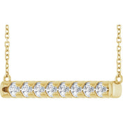 14K Yellow 3/4 CTW Lab-Grown Diamond Bar 16" Necklace