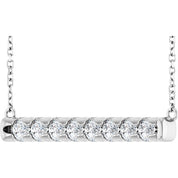 Platinum 3/4 CTW Lab-Grown Diamond Bar 18" Necklace