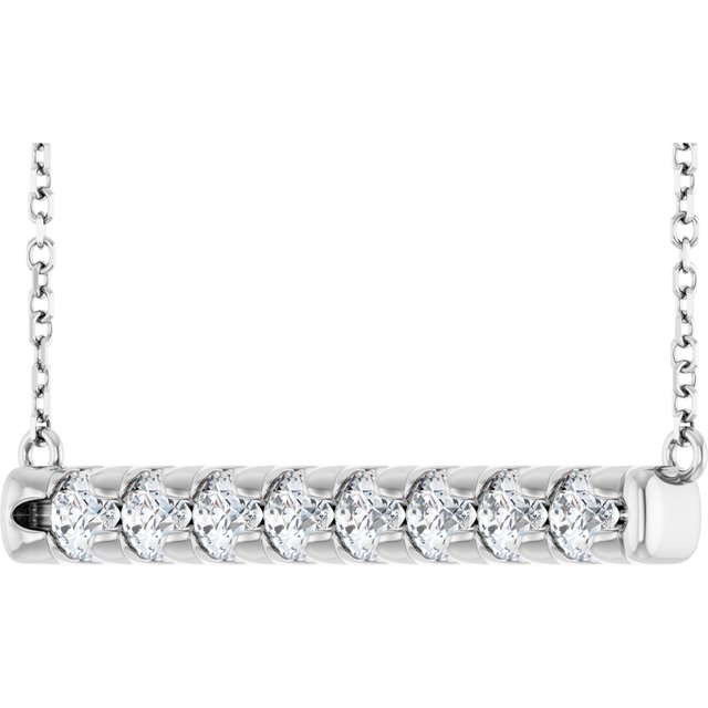 4 CTW Natural Diamond Bar 16" Necklace