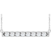 14K White 3/4 CTW Lab-Grown Diamond Bar 16" Necklace