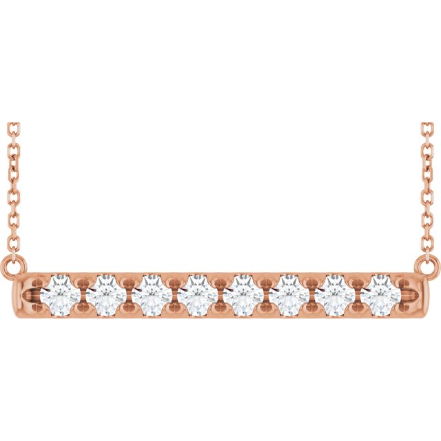 4 CTW Natural Diamond Bar 16" Necklace