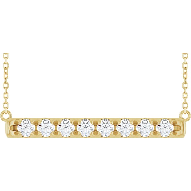 4 CTW Natural Diamond Bar 16" Necklace