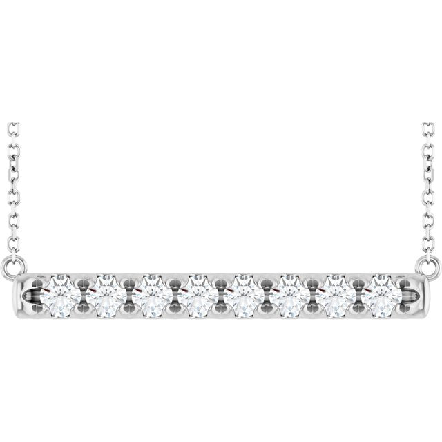 4 CTW Natural Diamond Bar 16" Necklace