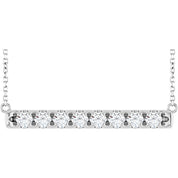 Platinum 3/4 CTW Lab-Grown Diamond Bar 16" Necklace