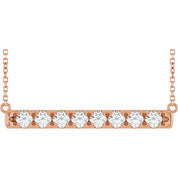 14K Rose 3/4 CTW Lab-Grown Diamond Bar 16" Necklace
