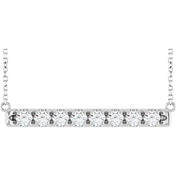 Sterling Silver 3/4 CTW Natural Diamond Bar 18" Necklace