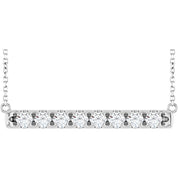 Sterling Silver 3/4 CTW Lab-Grown Diamond Bar 18" Necklace