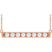 14K Rose 3/4 CTW Lab-Grown Diamond Bar 18" Necklace
