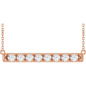 14K Rose 3/4 CTW Lab-Grown Diamond Bar 18" Necklace