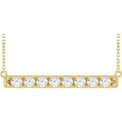 14K Yellow 3/4 CTW Lab-Grown Diamond Bar 18" Necklace