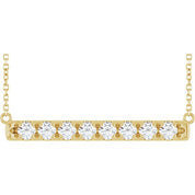 14K Yellow 3/4 CTW Lab-Grown Diamond Bar 18" Necklace