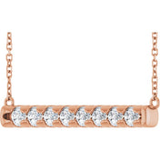14K Rose 3/4 CTW Lab-Grown Diamond Bar 18" Necklace
