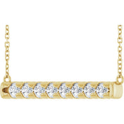 14K Yellow 3/4 CTW Lab-Grown Diamond Bar 18" Necklace