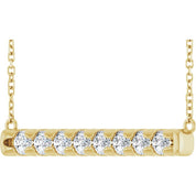 14K Yellow 3/4 CTW Lab-Grown Diamond Bar 18" Necklace