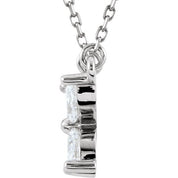 14K White 1/2 CTW Natural Diamond Floral 18" Necklace