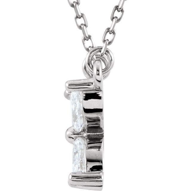 14K White 1/2 CTW Natural Diamond Floral 18" Necklace