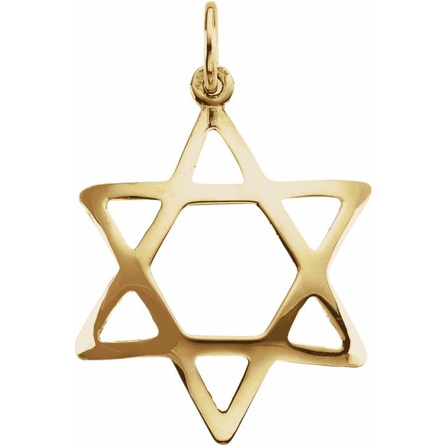 14K Yellow 25.2x17.2 mm Domed Star of David Pendant