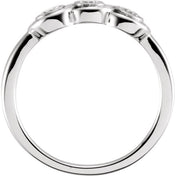 14K White 1/3 CTW Natural Diamond Three-Stone Ring