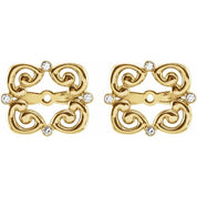 14K Yellow .08 CTW Natiral Diamond Earring Jackets with 5.7 mm ID