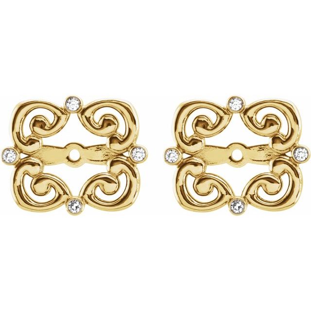 14K Yellow .08 CTW Natiral Diamond Earring Jackets with 5.7 mm ID