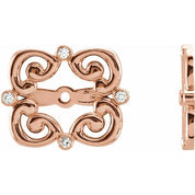 14K Rose .08 CTW Natiral Diamond Earring Jackets with 5.7 mm ID