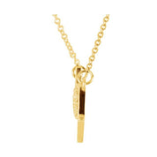 14K Yellow .07 CTW Natural Diamond "Love You" Phrase 17 1/2" Necklace