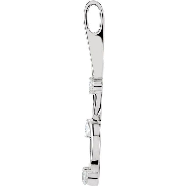 14K White 1/2 CTW Natural Diamond Freeform Pendant