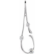 14K White 1/2 CTW Natural Diamond Freeform Pendant