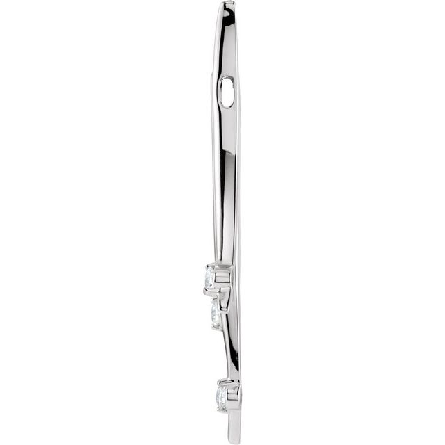 14K White 3/8 CTW Natural Diamond Three-Stone Pendant