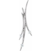 14K White 3/8 CTW Natural Diamond Three-Stone Pendant