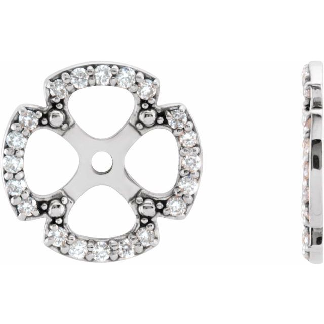 14K White 1/5 CTW Natural Diamond Earring Jackets