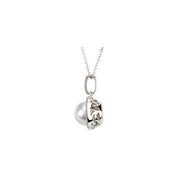 14K White Cultured White Freshwater Pearl & 1/3 CTW Natural Diamond 18" Necklace