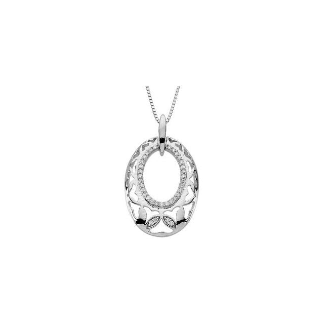 14K White 1/4 CTW Natural Diamond Pendant
