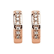 14K Rose 1/6 CTW Natural Diamond 12.1 mm Hoop Earrings