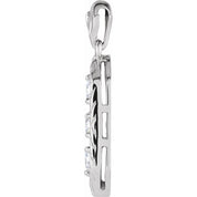 14K Rose 3/8 CTW Natural Diamond Three-Stone Pendant