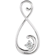 14K White 1/3 CT Natural Diamond Freeform Pendant