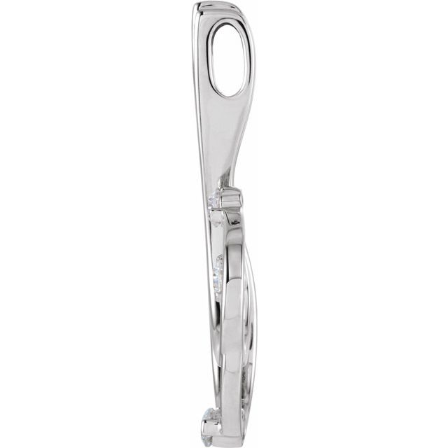 14K White 1/5 CTW Natural Diamond Freeform Pendant