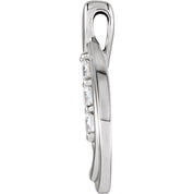 14K White 3/8 CTW Natural Diamond Pendant